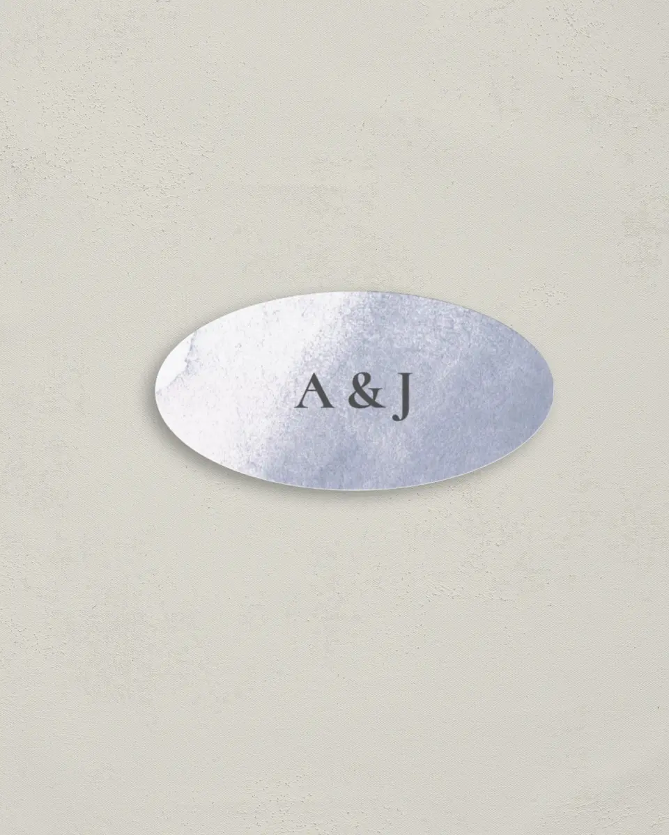 This is a 3" x 1½" Envelope Seal called Stroke of Luck printed in full color