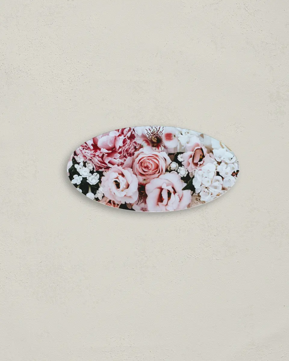 This is a 3" x 1½" Envelope Seal called Fantasia Garden printed in full color