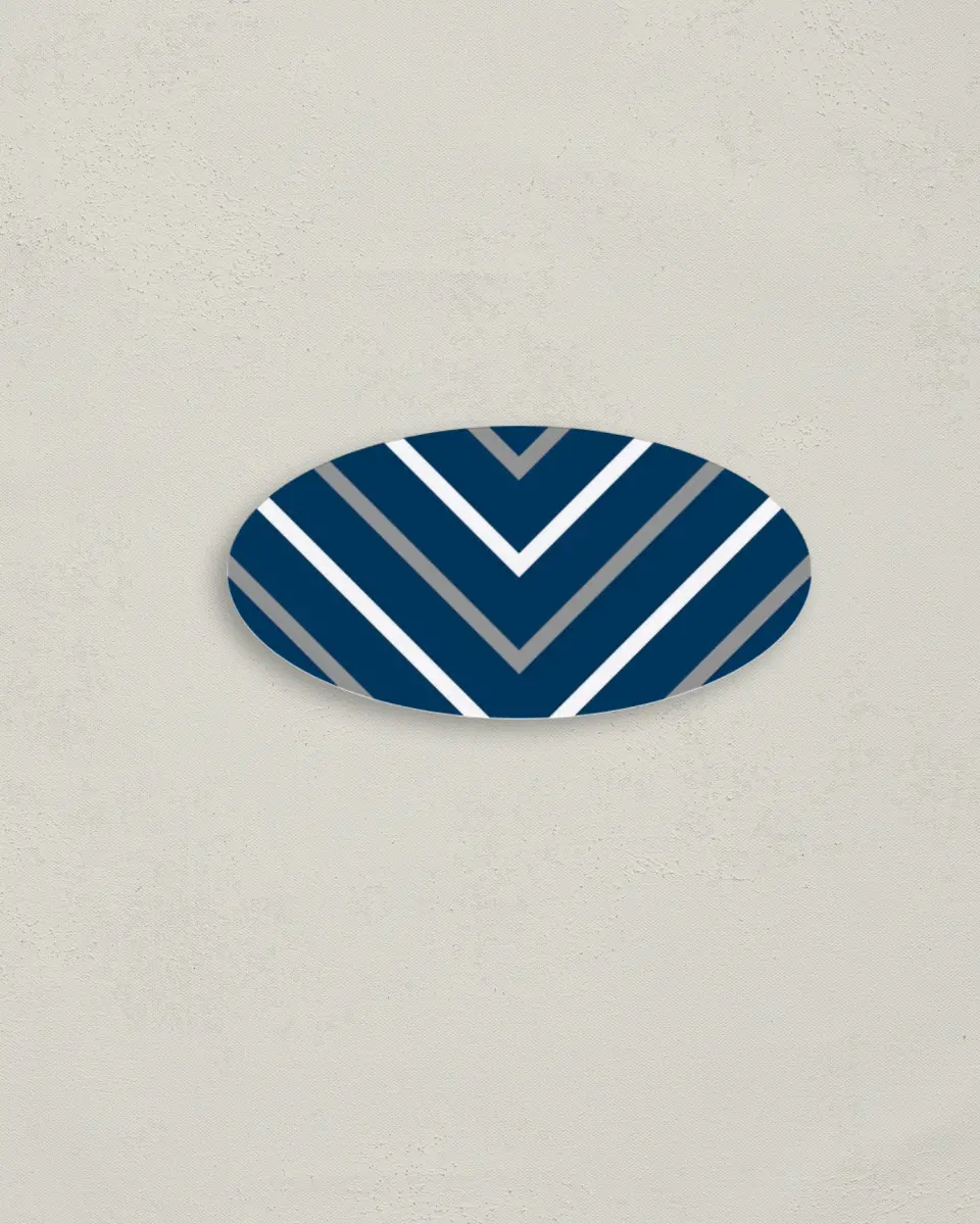 This is a 3" x 1½" Envelope Seal called Posh Chevron printed in full color