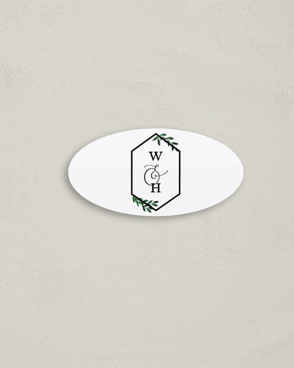 This is a 3" x 1½" Envelope Seal called Wispy Greenery printed in full color