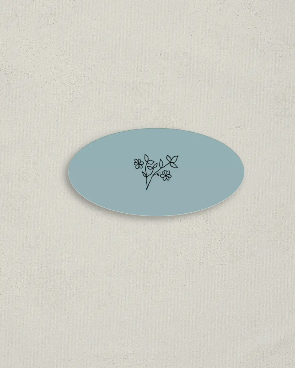 This is a 3" x 1½" Envelope Seal called Cool Blooms printed in full color