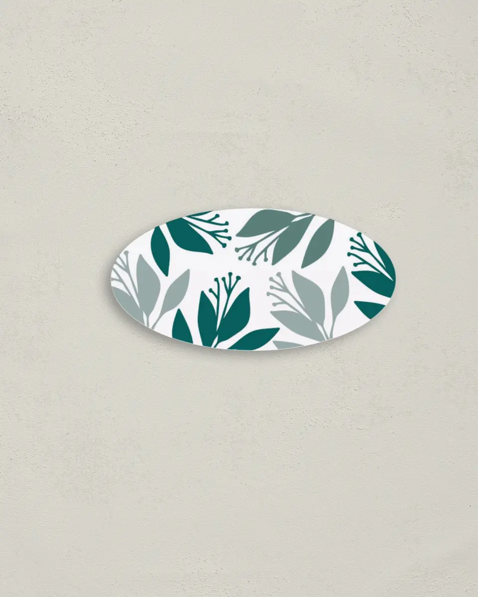 This is a 3" x 1½" Envelope Seal called Blooming Delight printed in full color