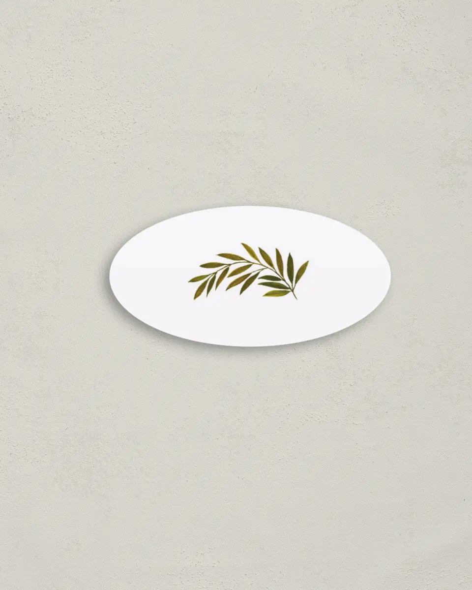 This is a 3" x 1½" Envelope Seal called Gilded Sage printed in full color