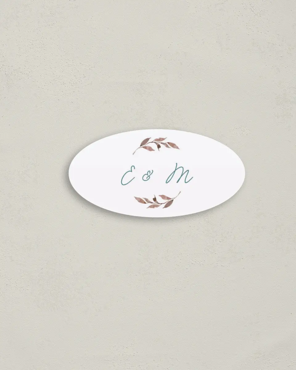 This is a 3" x 1½" Envelope Seal called Blissfully Fall printed in full color