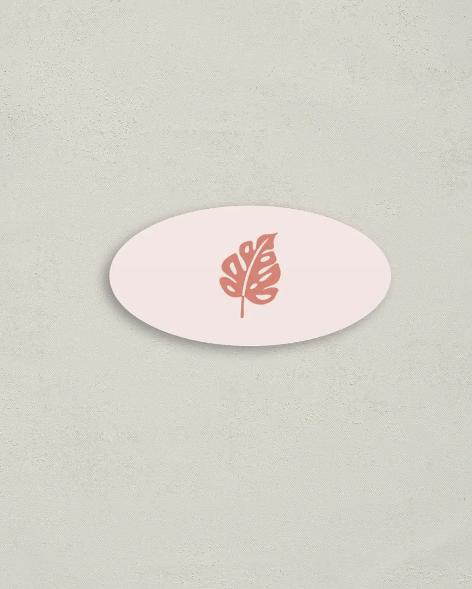 This is a 3" x 1½" Envelope Seal called Tropical Palms printed in full color