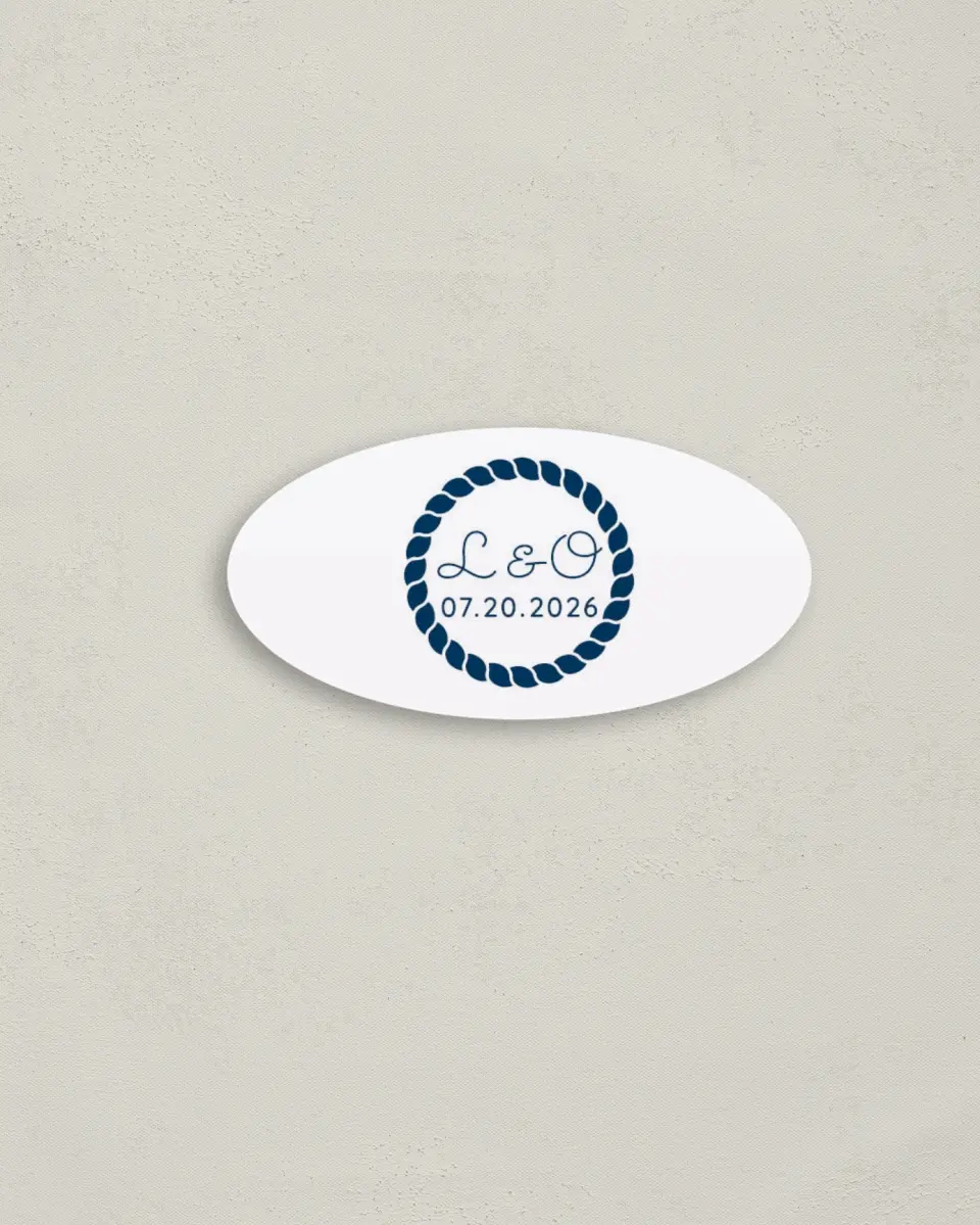 This is a 3" x 1½" Envelope Seal called Nautical Stripes printed in full color