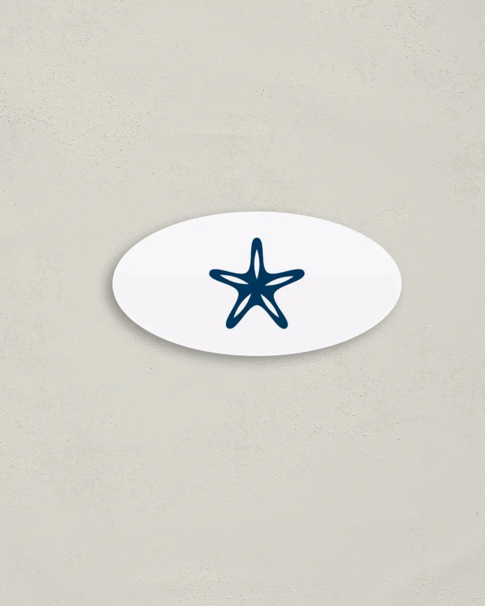 This is a 3" x 1½" Envelope Seal called Beachcomber printed in full color