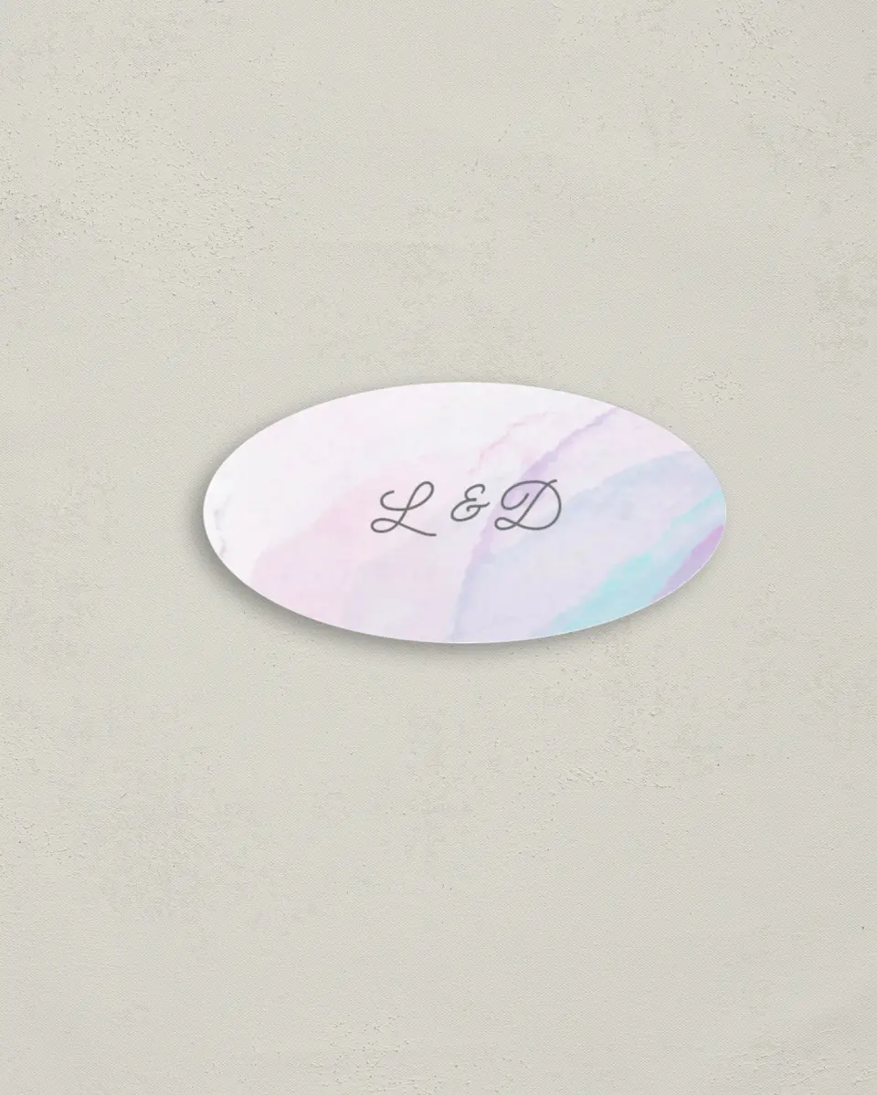 This is a 3" x 1½" Envelope Seal called Joyful Enchantment printed in full color