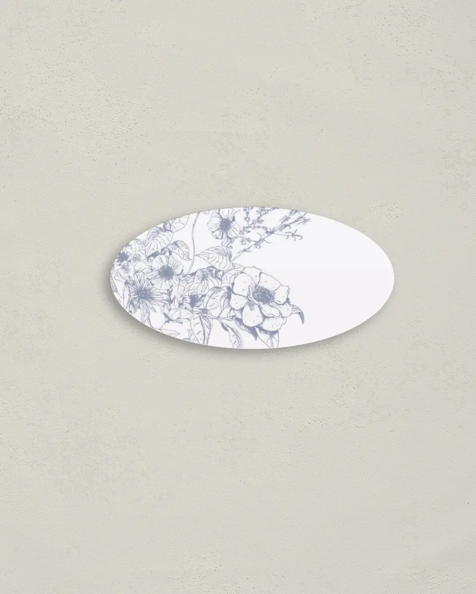 This is a 3" x 1½" Envelope Seal called Gentle Bouquet printed in full color