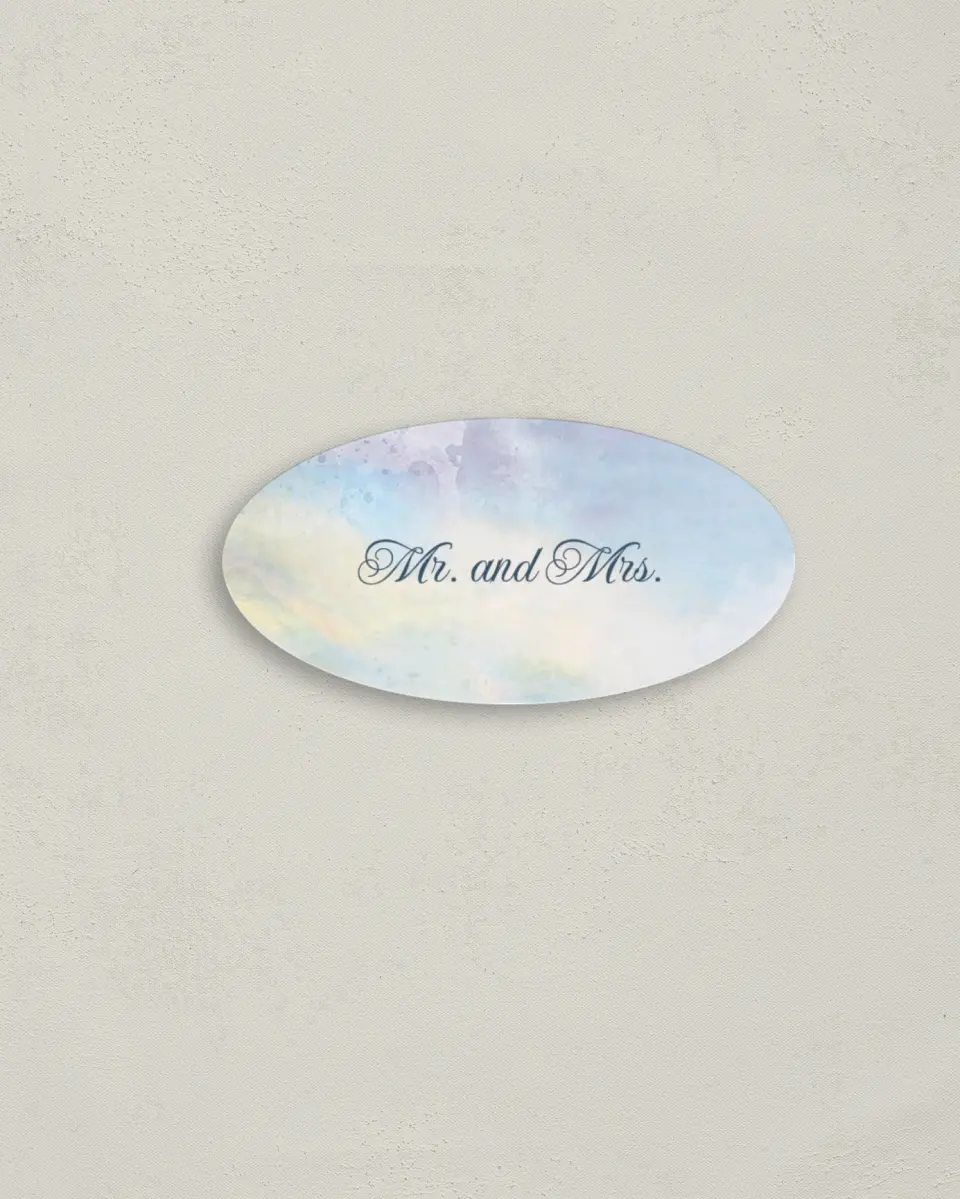 This is a 3" x 1½" Envelope Seal called Dreamy Sky printed in full color