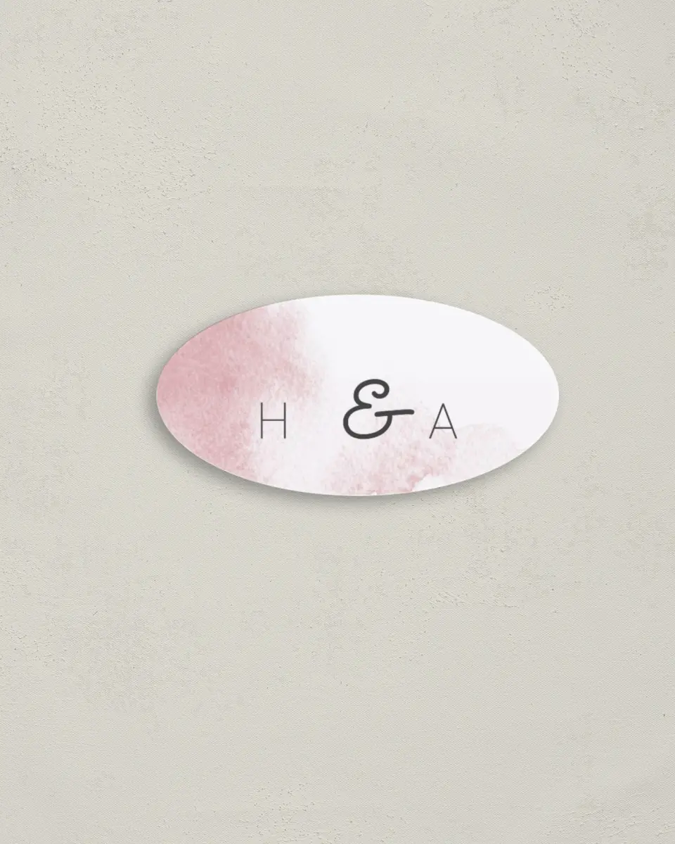 This is a 3" x 1½" Envelope Seal called Watercolor Rapture printed in full color