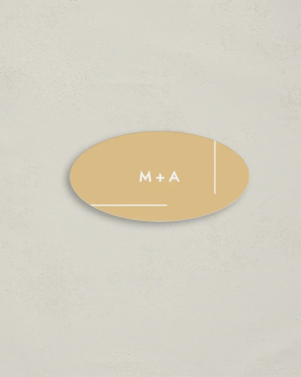 This is a 3" x 1½" Envelope Seal called The Proposal printed in full color
