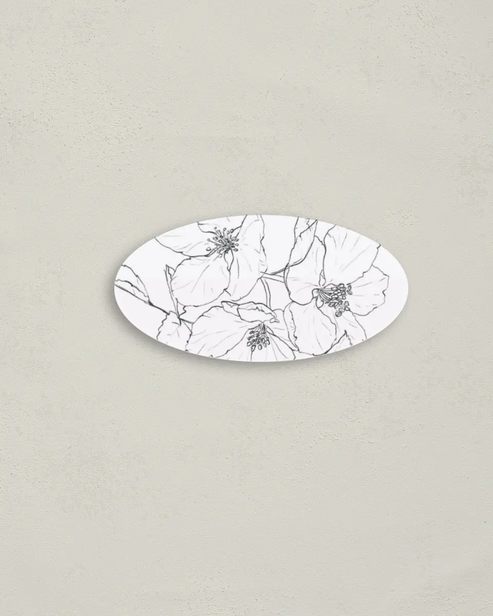 This is a 3" x 1½" Envelope Seal called Hibiscus Hideaway printed in full color