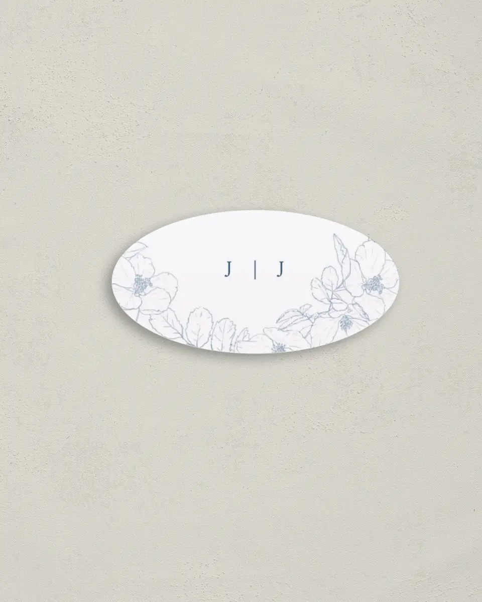 This is a 3" x 1½" Envelope Seal called Floral Sketch printed in full color