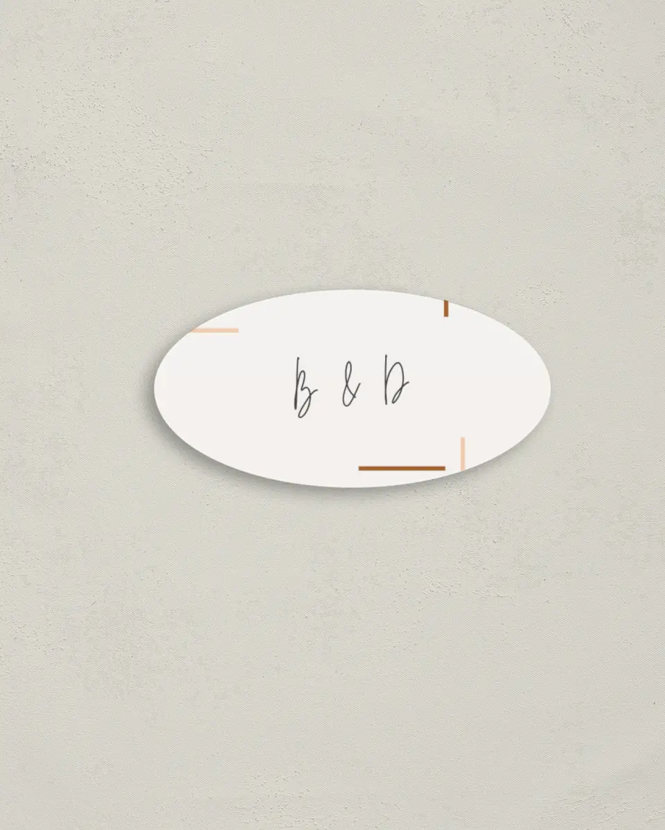 This is a 3" x 1½" Envelope Seal called Playful Script printed in full color