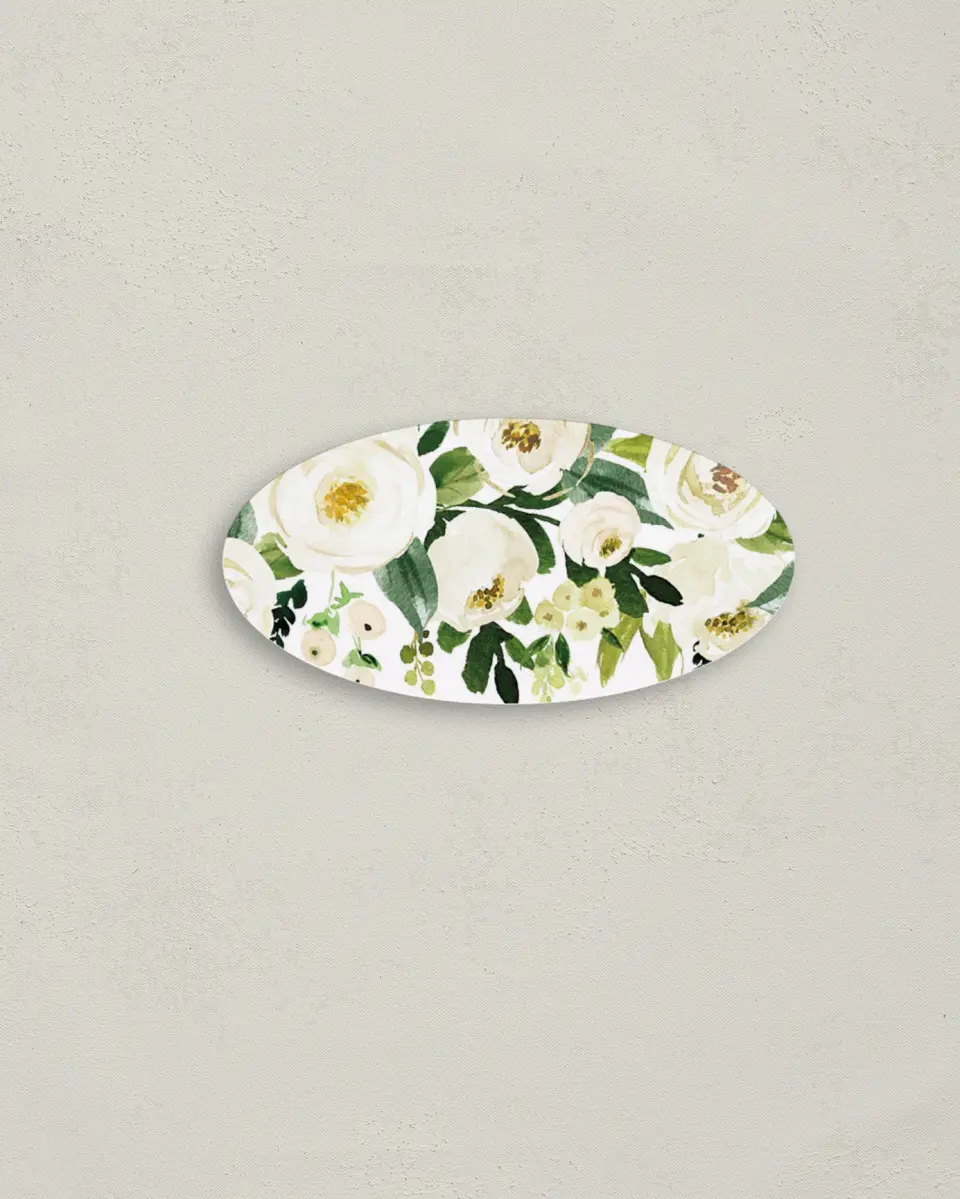 This is a 3" x 1½" Envelope Seal called Elegant Garden printed in full color