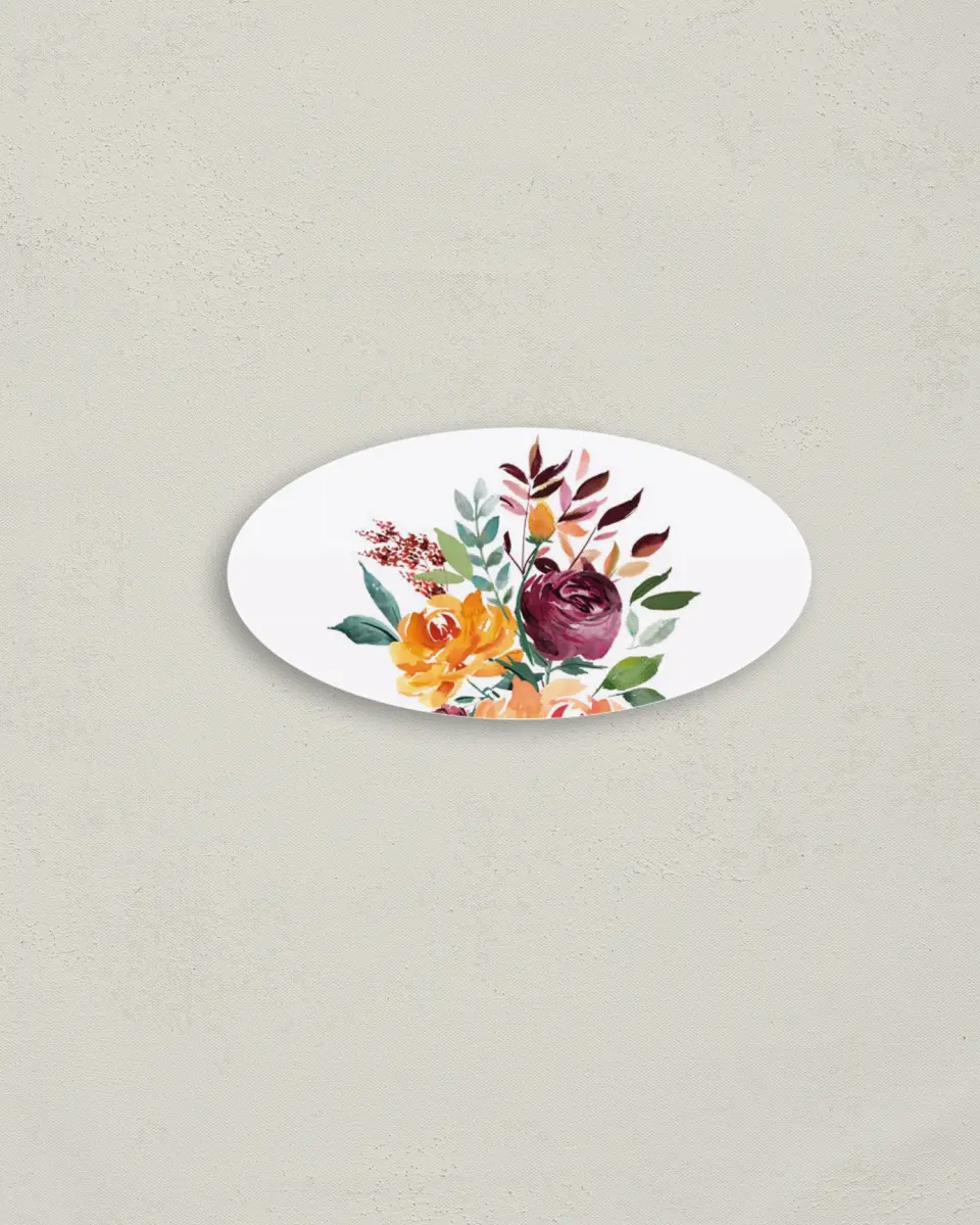 This is a 3" x 1½" Envelope Seal called Floral Ring printed in full color