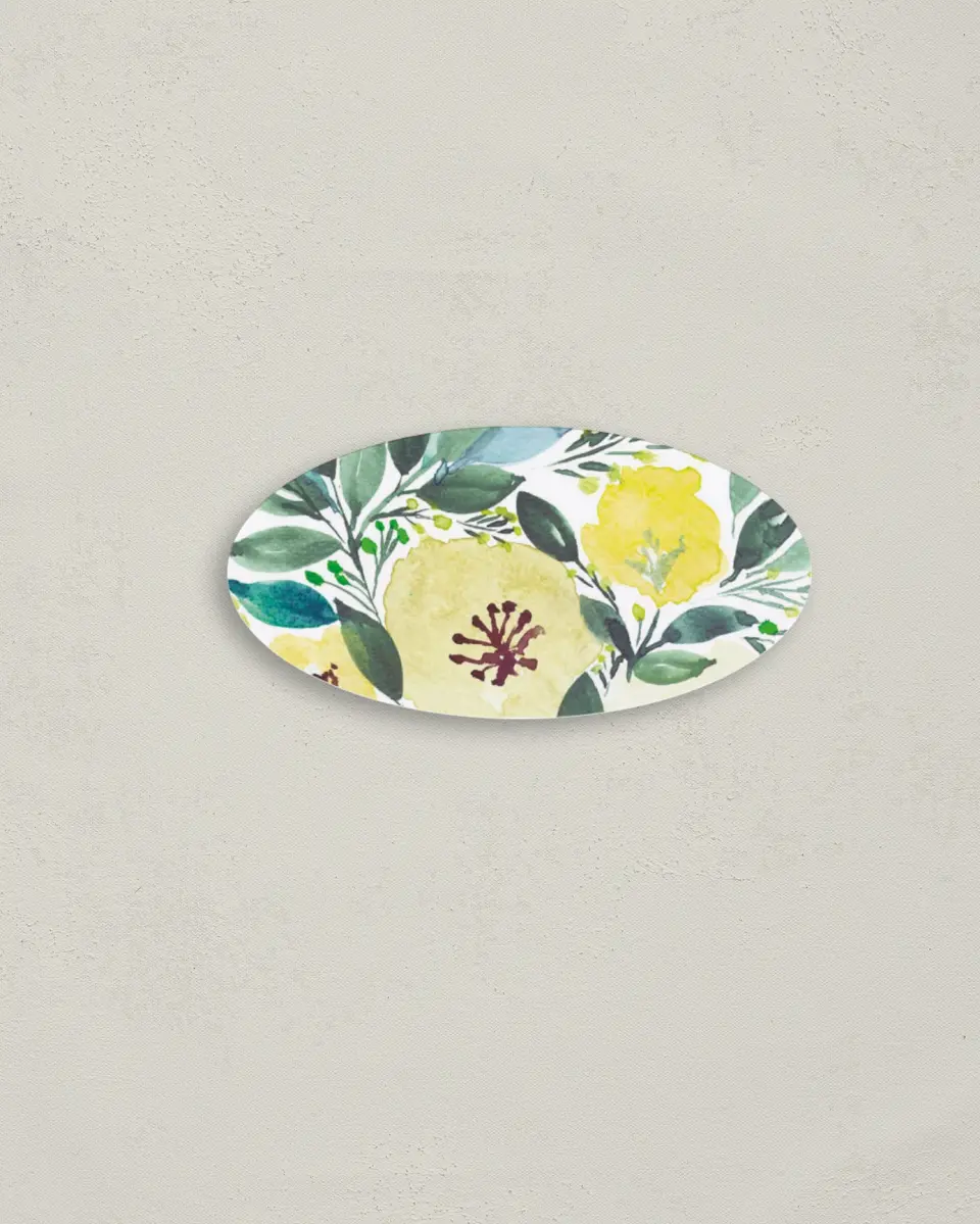 This is a 3" x 1½" Envelope Seal called Bold Blooms printed in full color