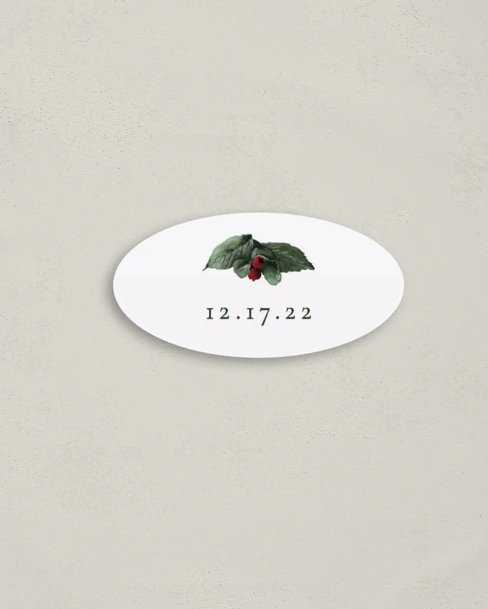 This is a 3" x 1½" Envelope Seal called Festive Celebration printed in full color