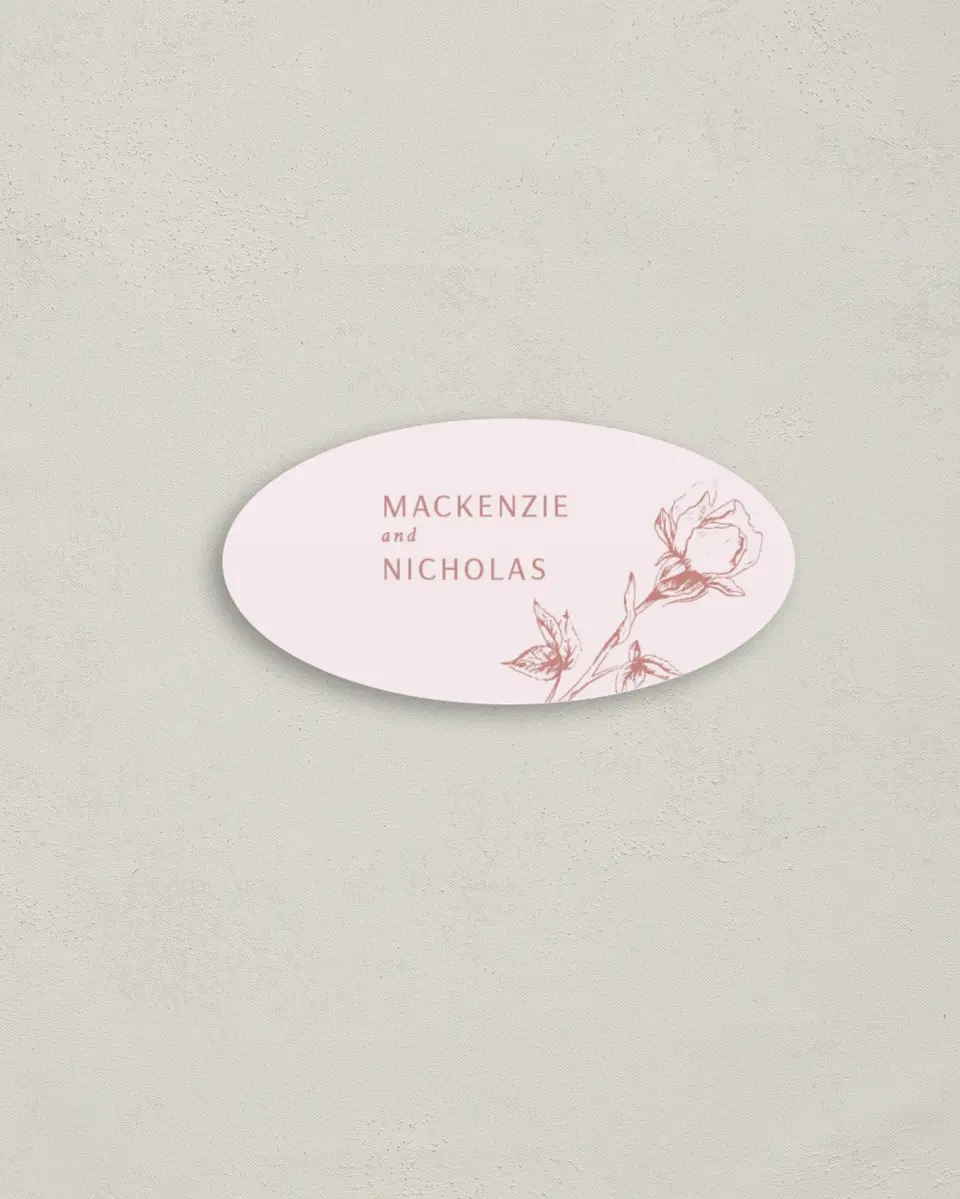 This is a 3" x 1½" Envelope Seal called Blooming Bud printed in full color