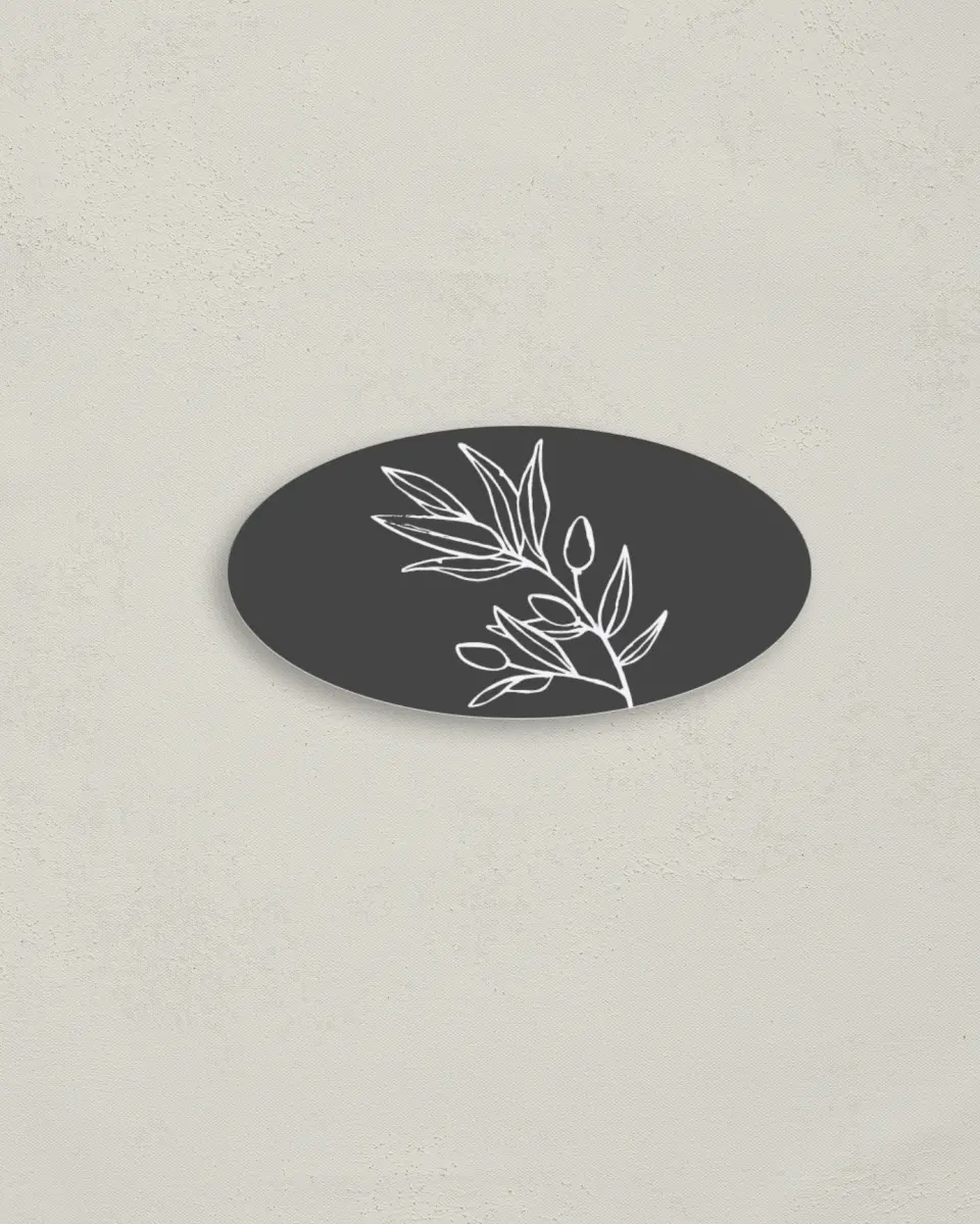 This is a 3" x 1½" Envelope Seal called Branch Sketch printed in full color
