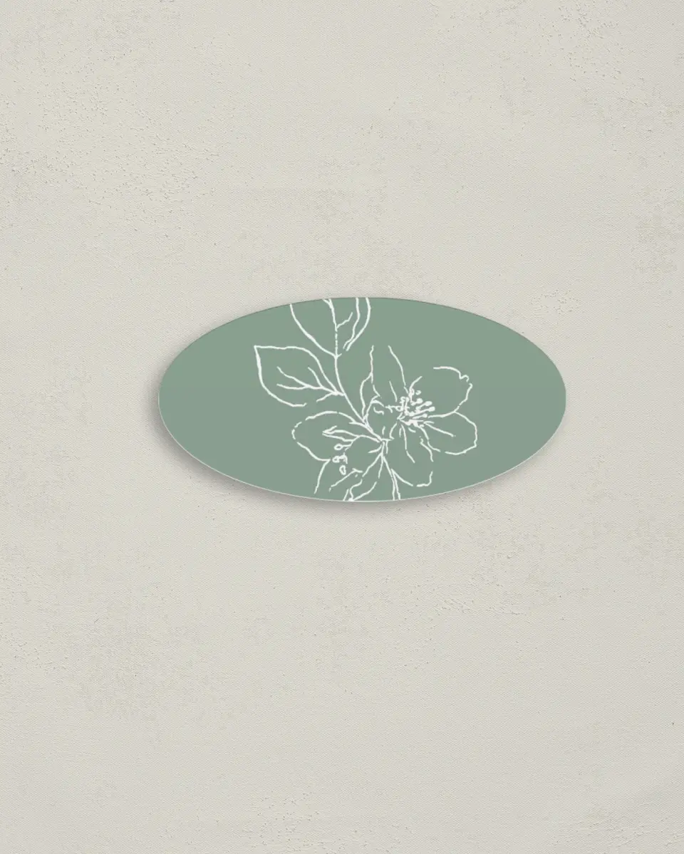This is a 3" x 1½" Envelope Seal called Blossoming Arch printed in full color