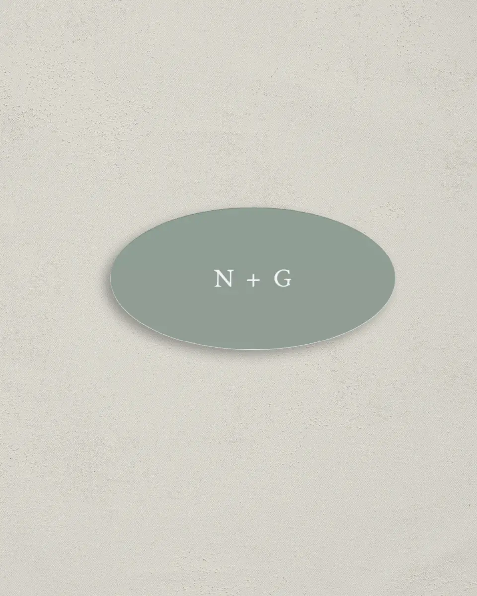 This is a 3" x 1½" Envelope Seal called Elegant Greenery printed in full color