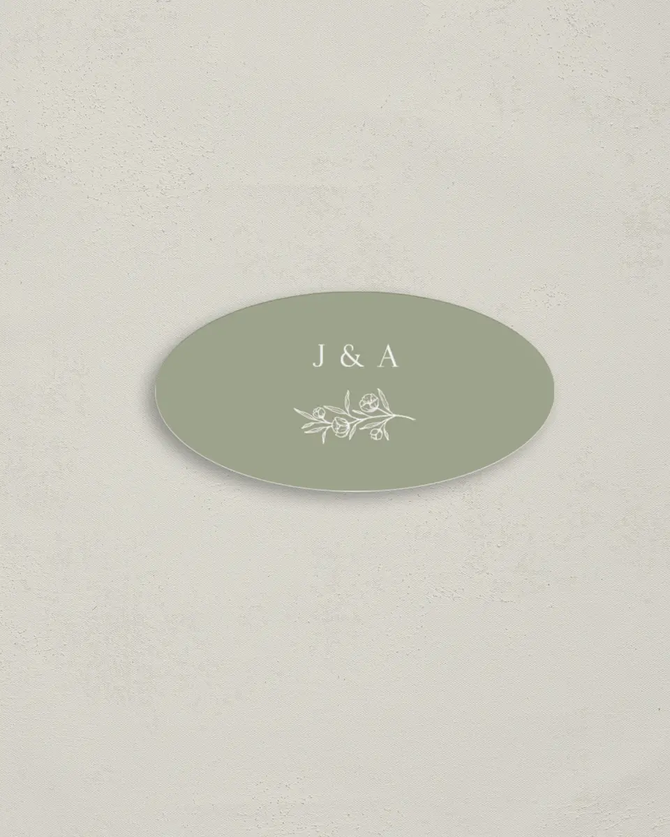This is a 3" x 1½" Envelope Seal called The Jasmine printed in full color