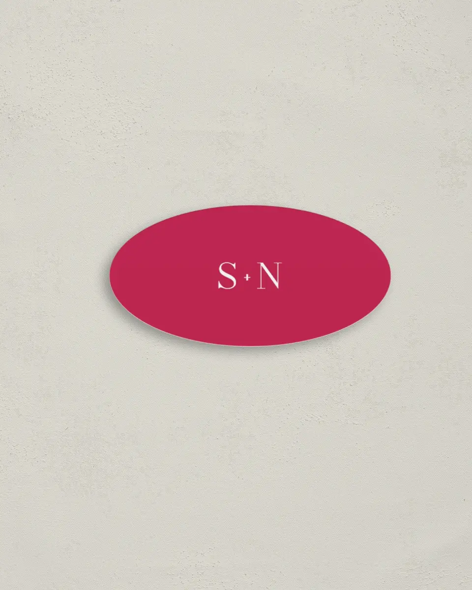 This is a 3" x 1½" Envelope Seal called The Sophia printed in full color