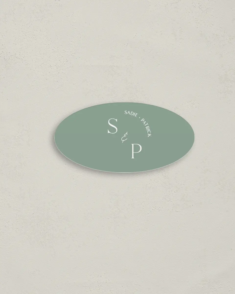 This is a 3" x 1½" Envelope Seal called The Sadie printed in full color