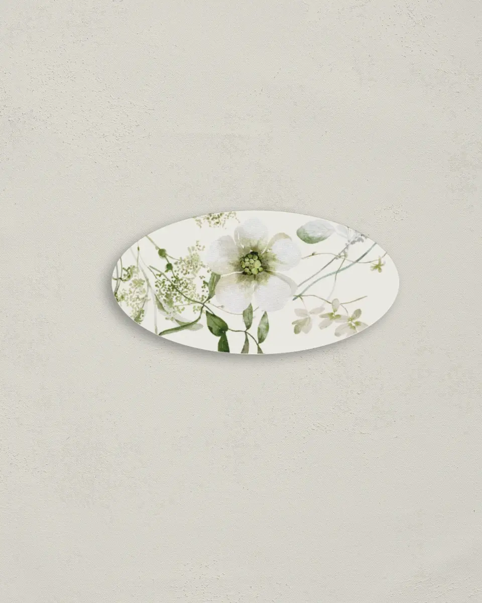 This is a 3" x 1½" Envelope Seal called Graceful Greenery printed in full color