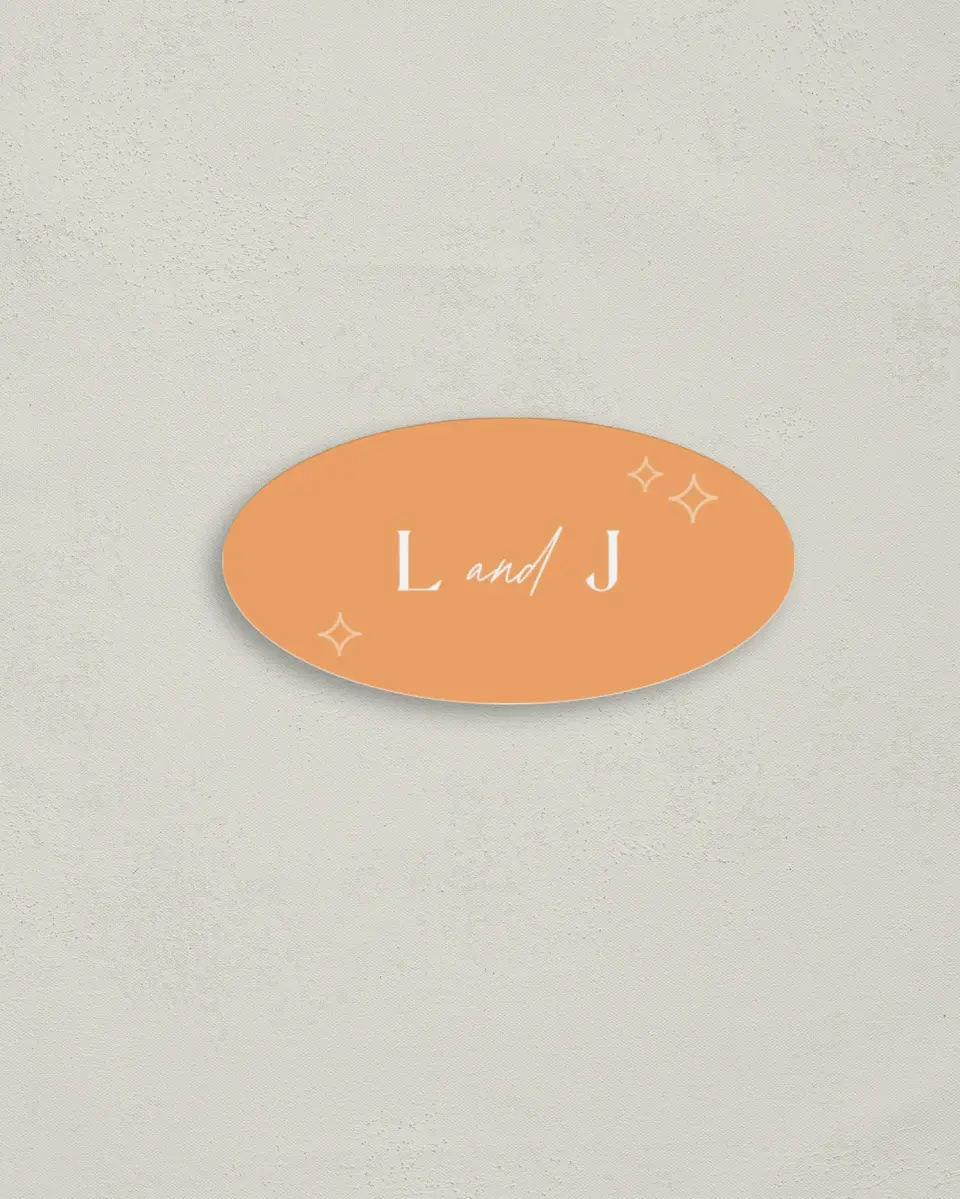 This is a 3" x 1½" Envelope Seal called The Leah printed in full color