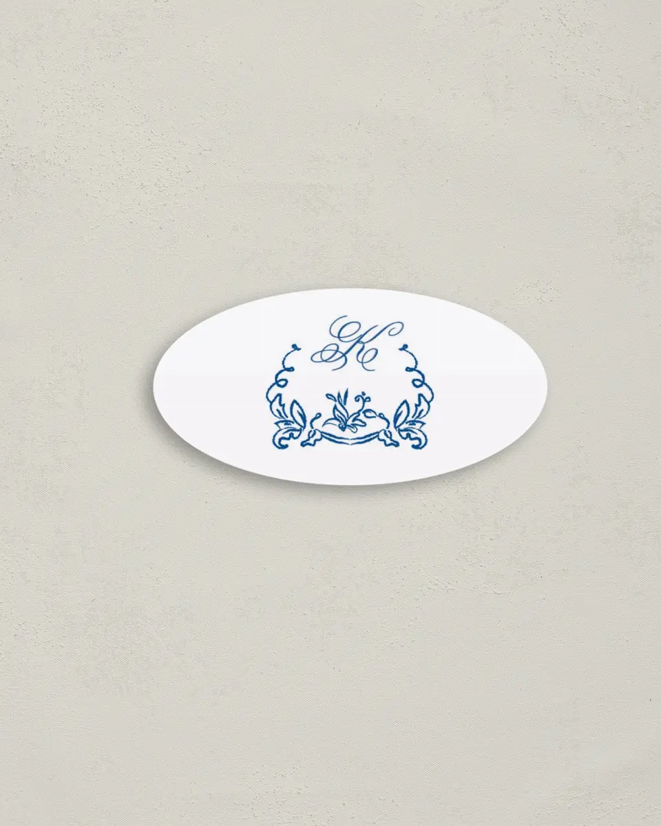 This is a 3" x 1½" Envelope Seal called Ornamental Elegance printed in full color