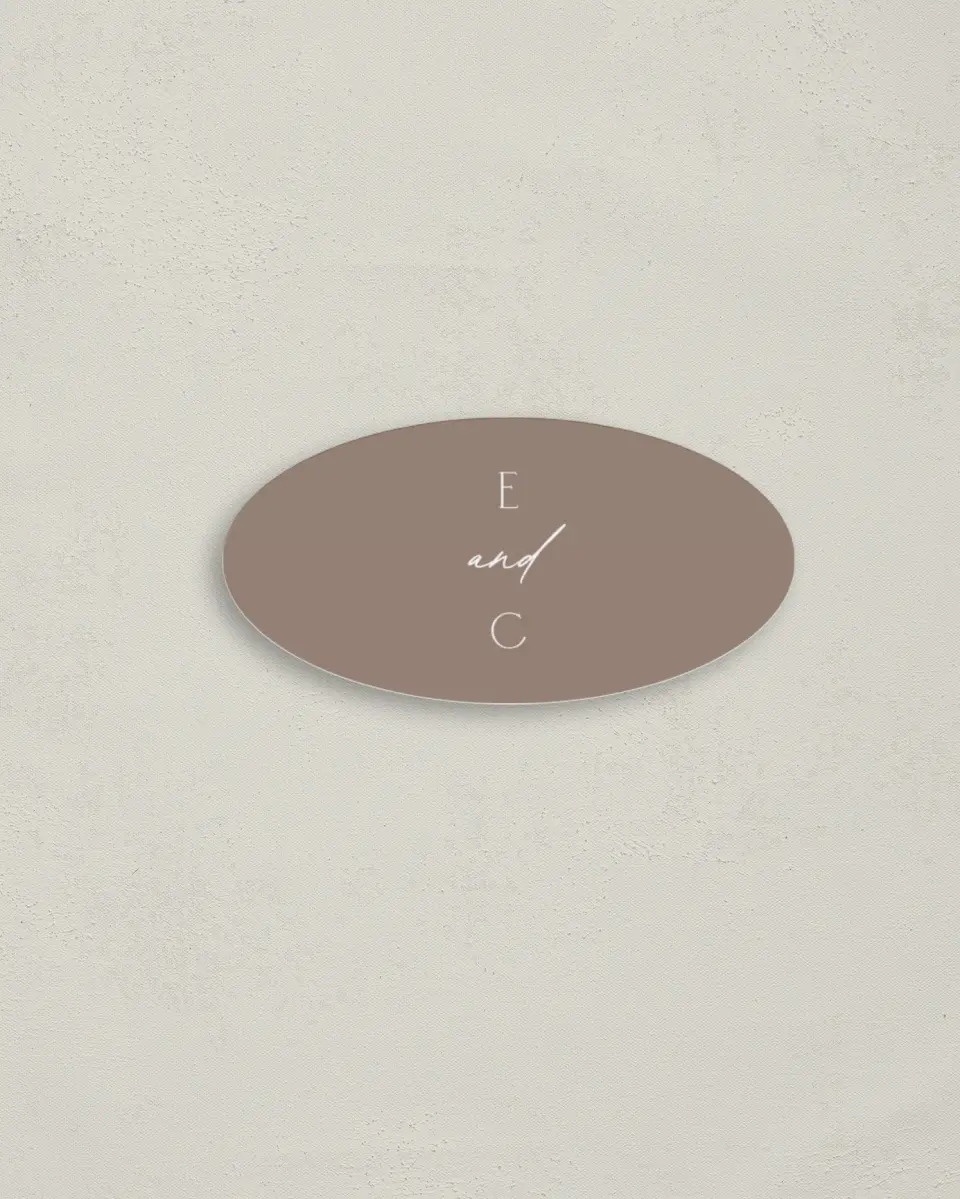 This is a 3" x 1½" Envelope Seal called The Everly printed in full color