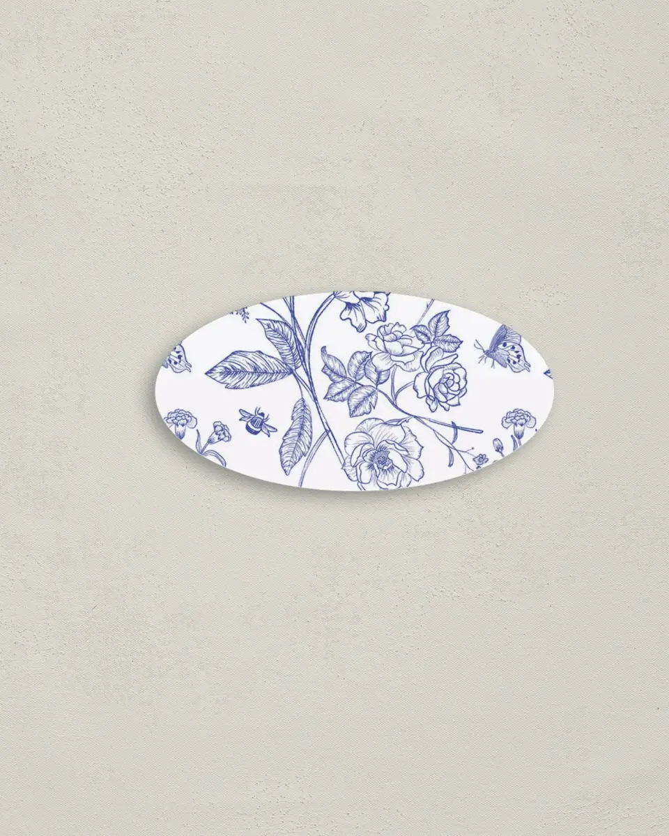 This is a 3" x 1½" Envelope Seal called Modern Chinoiserie printed in full color