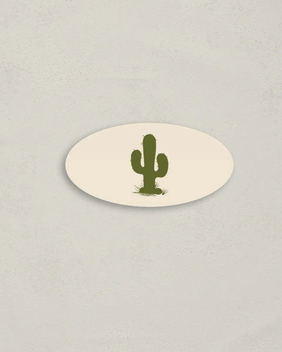 This is a 3" x 1½" Envelope Seal called Desert Funk printed in full color