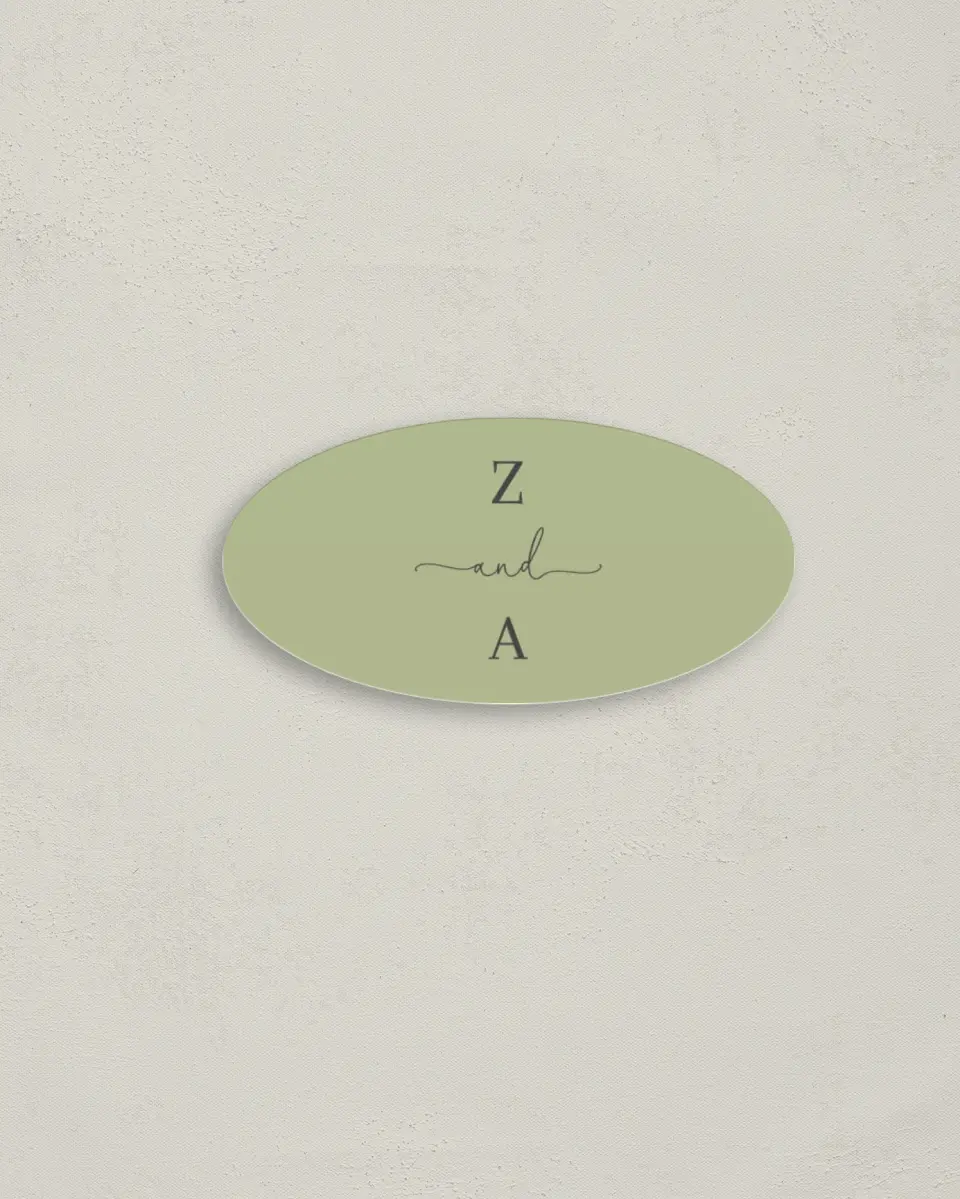 This is a 3" x 1½" Envelope Seal called The Zoey printed in full color