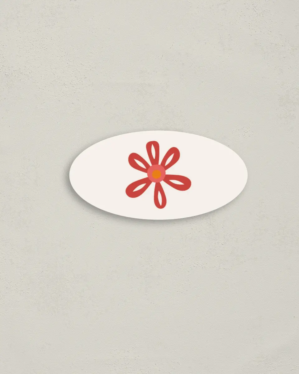 This is a 3" x 1½" Envelope Seal called Folk Fiesta printed in full color