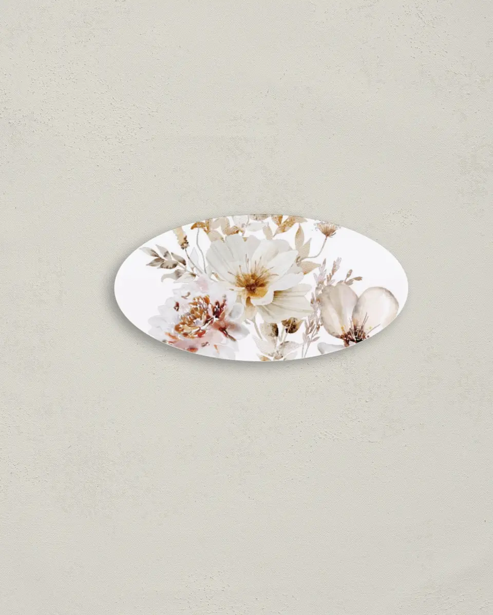 This is a 3" x 1½" Envelope Seal called Petal Perfect printed in full color