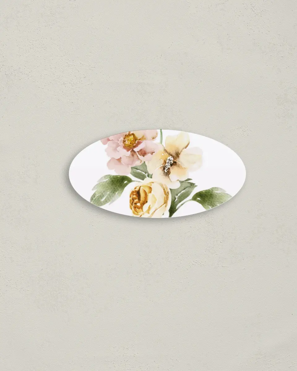 This is a 3" x 1½" Envelope Seal called Hopeful Floral printed in full color
