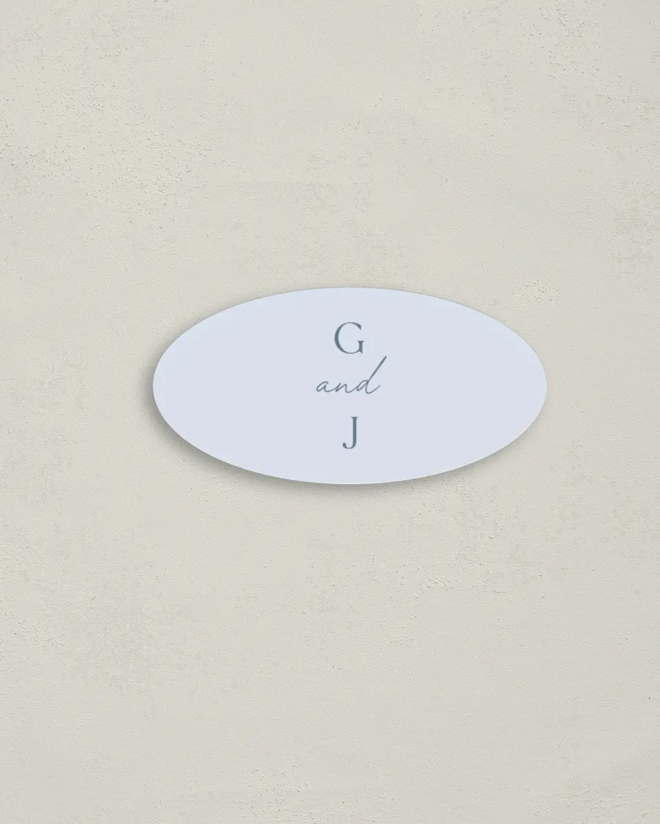 This is a 3" x 1½" Envelope Seal called The Gabriella printed in full color