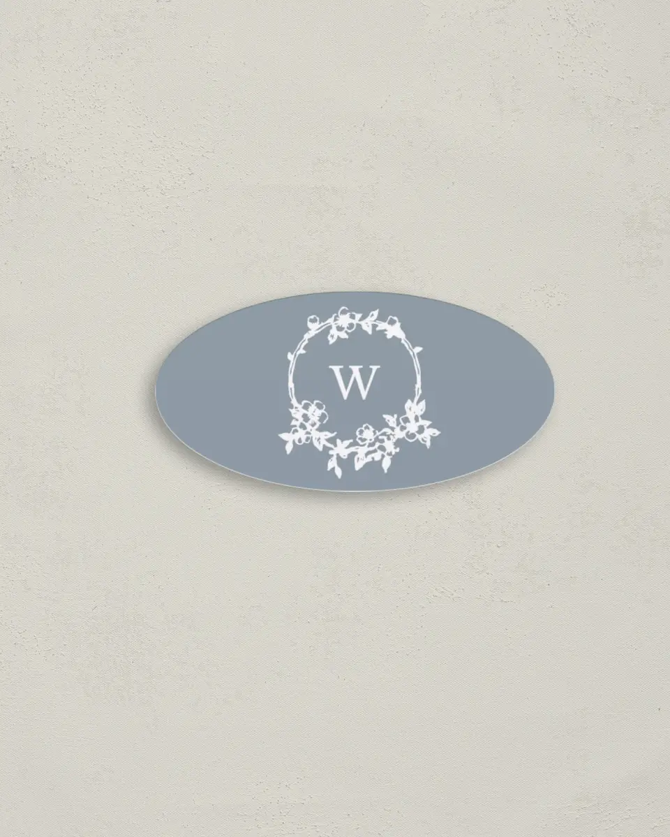 This is a 3" x 1½" Envelope Seal called Flowering Frame printed in full color