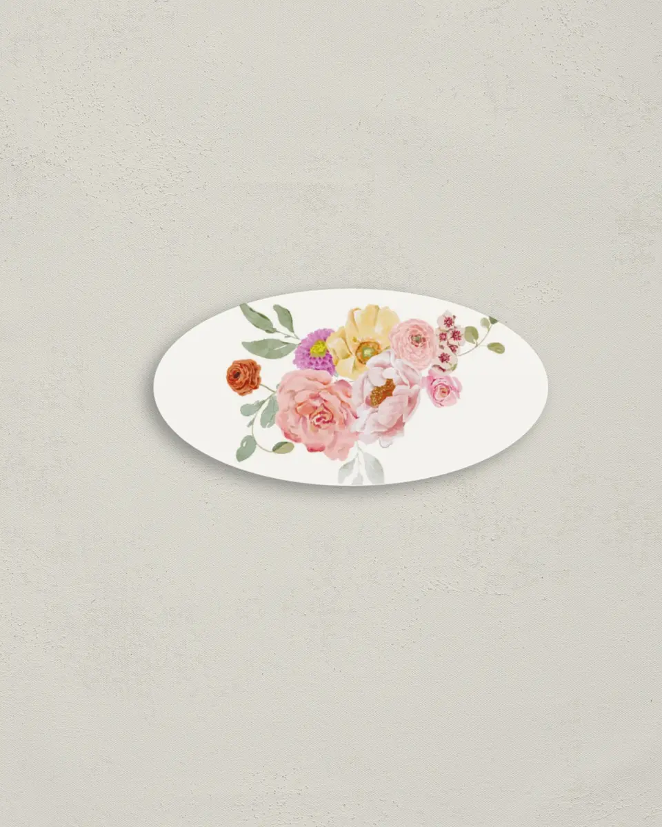 This is a 3" x 1½" Envelope Seal called The Florence printed in full color