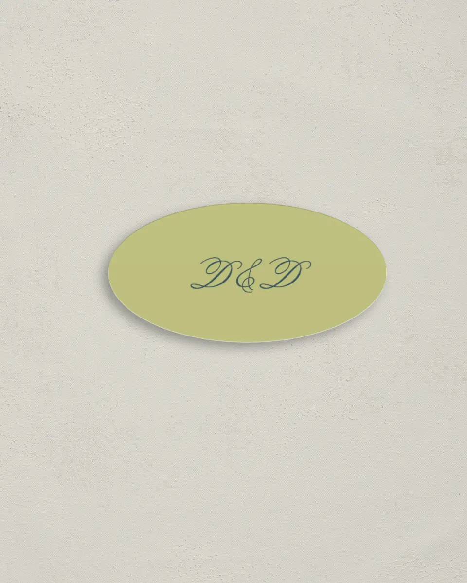 This is a 3" x 1½" Envelope Seal called Garden of Vows printed in full color