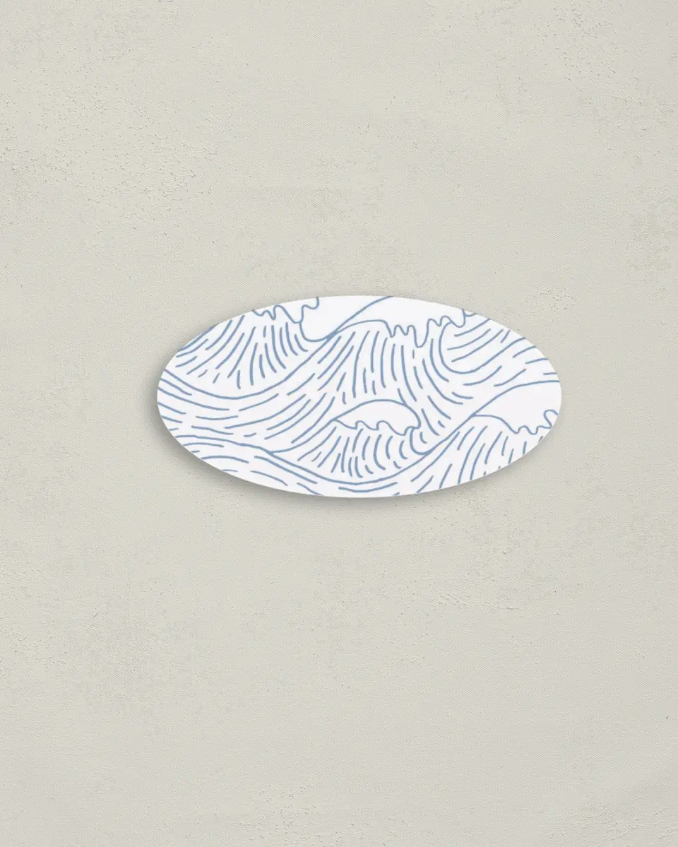 This is a 3" x 1½" Envelope Seal called Wave of Love printed in full color