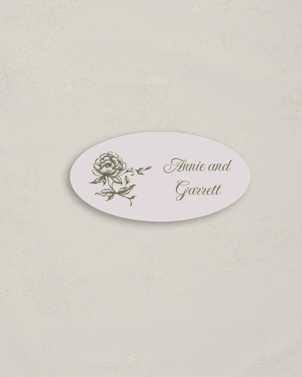 This is a 3" x 1½" Envelope Seal called Meadow of Merriment printed in full color