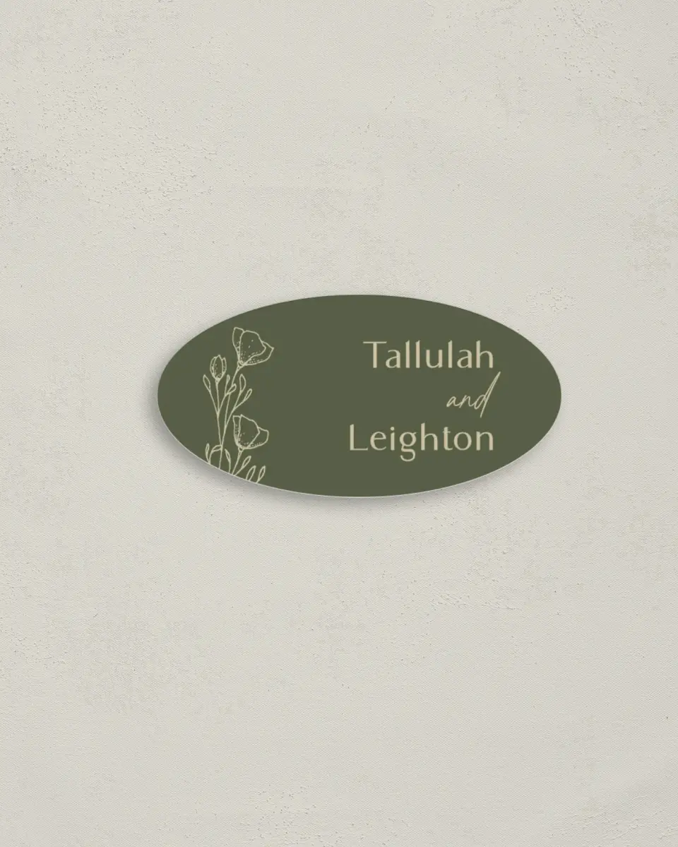 This is a 3" x 1½" Envelope Seal called Idyllic Love printed in full color