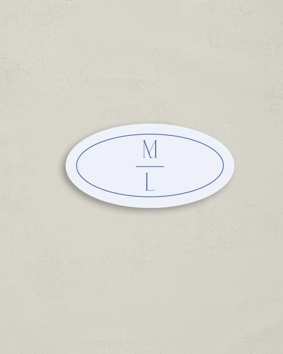 This is a 3" x 1½" Envelope Seal called The Mila printed in full color