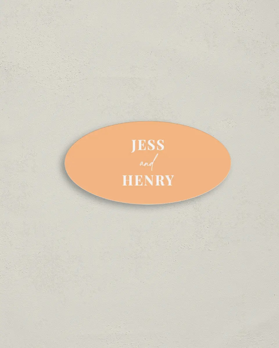 This is a 3" x 1½" Envelope Seal called The Jess printed in full color