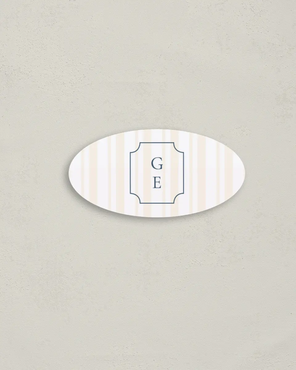 This is a 3" x 1½" Envelope Seal called The Georgia printed in full color